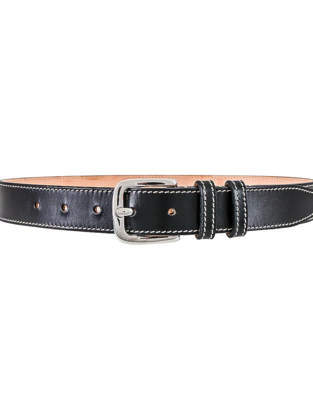 Déhanche black leather belt